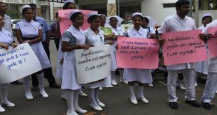 மேலதிக கொடுப்பனவு கோரி தாதியர் போராட்டம்